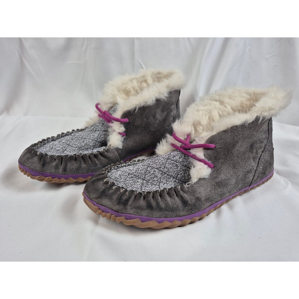 Sorel Womens 10.5 Slipper Boots Faux‎ Fur Suede Indoor Outdoor Moccasin